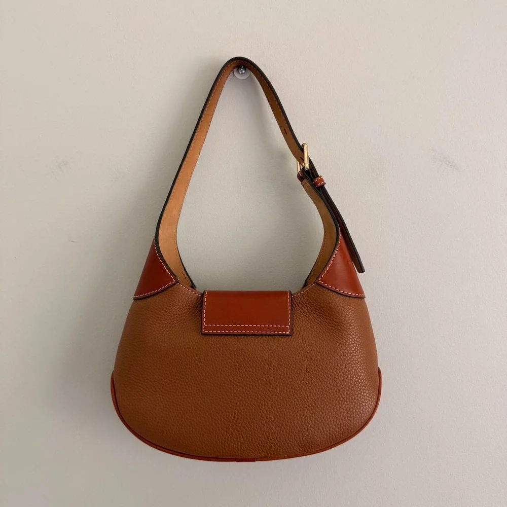 CARAMEL DOONEY AND BOURKE PEBBLE TURNLOCK HOBO 26 - Picture 5 of 7